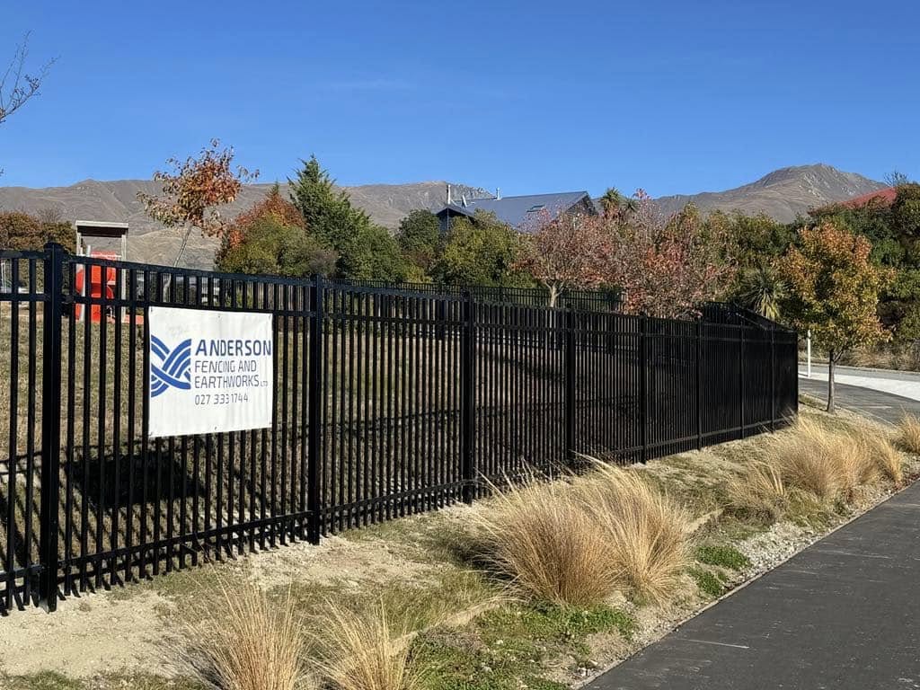 Residential black steel fence installed in Otago home